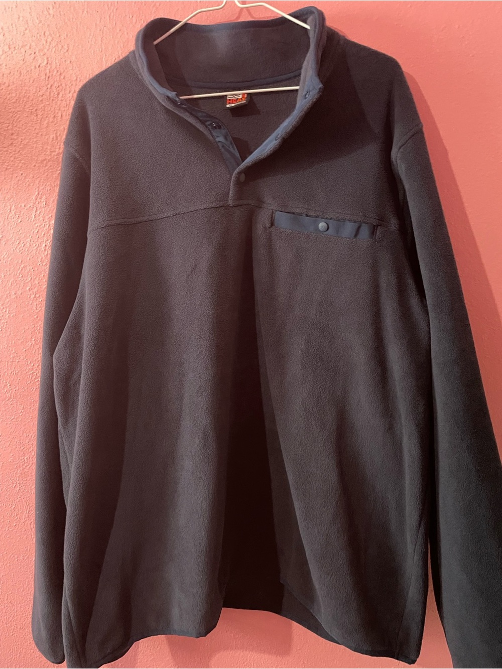 Men's Navy Pullover Fleece Shirt